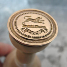 Load image into Gallery viewer, Wolf Wax Seal Stamp - Remake of Antique 19th Century Wax Seal Motto I Dare
