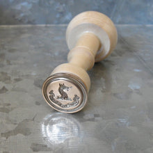 Load image into Gallery viewer, Wolf Wax Seal Stamp - Remake of Antique Wax Seal, Who Endures Conquers motto
