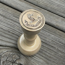 Load image into Gallery viewer, Wolf Wax Seal Stamp - Remake of Antique Wax Seal, Who Endures Conquers motto
