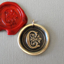 Load image into Gallery viewer, Wax Seal Charm Initial C - wax seal jewelry pendant alphabet charms Letter C
