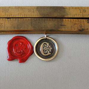 Wax Seal Charm Initial C - wax seal jewelry pendant alphabet charms Letter C