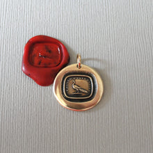 Load image into Gallery viewer, I Could A Tale Unfold Wax Seal Pendant - Peacock Antique Bronze Jewelry Story Teller Writer
