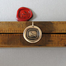 Load image into Gallery viewer, I Could A Tale Unfold Wax Seal Pendant - Peacock Antique Bronze Jewelry Story Teller Writer
