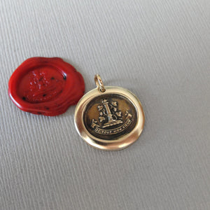Love You With All My Heart - Wax Seal Pendant Eternal Flames of Fire Bronze Jewelry