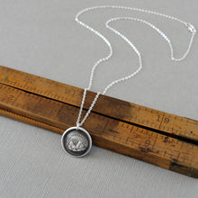 Load image into Gallery viewer, I Will Return Wax Seal Necklace In Silver - Sunset Mountains Antique Wax Seal Charm Jewelry
