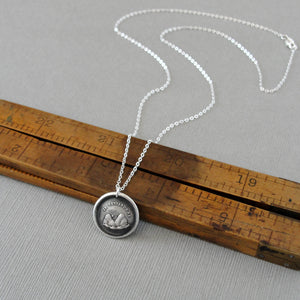 I Will Return Wax Seal Necklace In Silver - Sunset Mountains Antique Wax Seal Charm Jewelry