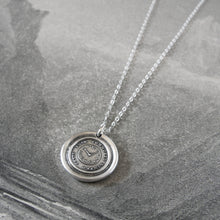 Load image into Gallery viewer, Quiet Without Active Within - Silver Wax Seal Necklace Keep Calm - RQP Studio
