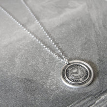 Load image into Gallery viewer, Quiet Without Active Within - Silver Wax Seal Necklace Keep Calm - RQP Studio
