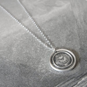Quiet Without Active Within - Silver Wax Seal Necklace Keep Calm - RQP Studio