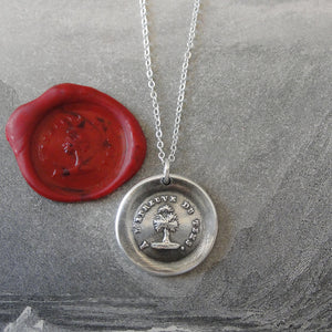 Steadfast Wax Seal Necklace antique French wax seal charm jewelry with tree Test Of Time - RQP Studio