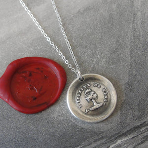 Steadfast Wax Seal Necklace antique French wax seal charm jewelry with tree Test Of Time - RQP Studio