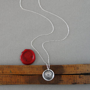 All Seeing Eye Wax Seal Necklace In Silver - It Watches Over You