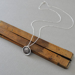 All Seeing Eye Wax Seal Necklace In Silver - It Watches Over You