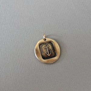 Anchor Wax Seal Pendant - Hope Sustains Me Antique Bronze Wax Seal Jewelry