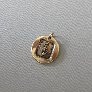 Anchor Wax Seal Pendant - Hope Sustains Me Antique Bronze Wax Seal Jewelry