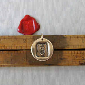 Anchor Wax Seal Pendant - Hope Sustains Me Antique Bronze Wax Seal Jewelry