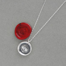 Load image into Gallery viewer, Wax Seal Necklace Do Not Despair - Hope Anchor - Antique Silver Wax Seal Charm Jewelry
