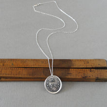Load image into Gallery viewer, From Possibility To Actuality - Rampant Lion Silver Wax Seal Necklace
