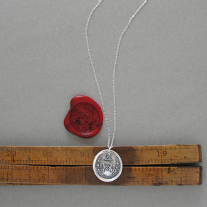 From Possibility To Actuality - Rampant Lion Silver Wax Seal Necklace