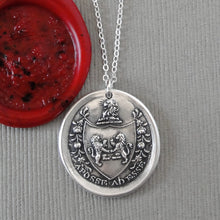 Load image into Gallery viewer, From Possibility To Actuality - Rampant Lion Silver Wax Seal Necklace
