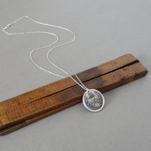 From Possibility To Actuality - Rampant Lion Silver Wax Seal Necklace