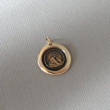 Load image into Gallery viewer, Wax Seal Charm - Until We Meet Again - Antique Bronze Wax Seal Jewelry Pendant Sun Setting German motto
