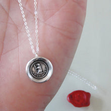 Load image into Gallery viewer, Bear Me In Mind - Wax Seal Necklace - Antique Silver Jewelry
