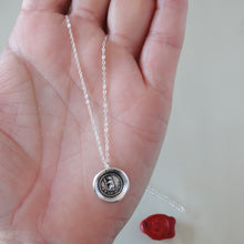 Load image into Gallery viewer, Bear Me In Mind - Wax Seal Necklace - Antique Silver Jewelry
