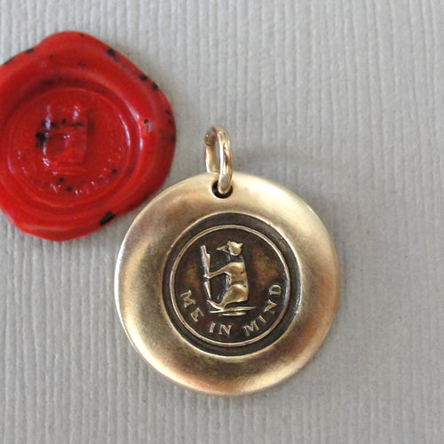 Bear Me In Mind - Wax Seal Charm - Antique Bronze Wax Seal Jewelry Pendant