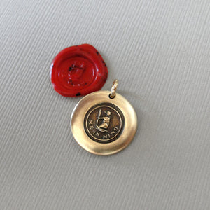 Bear Me In Mind - Wax Seal Charm - Antique Bronze Wax Seal Jewelry Pendant