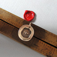 Load image into Gallery viewer, Bee Wax Seal Charm - We May Be Happy Yet - Bronze Jewelry
