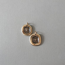 Load image into Gallery viewer, Bee Wax Seal Charm - We May Be Happy Yet - Bronze Jewelry
