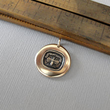 Load image into Gallery viewer, Bee Wax Seal Pendant - Live Life To The Fullest - antique wax seal charm jewelry with Latin motto

