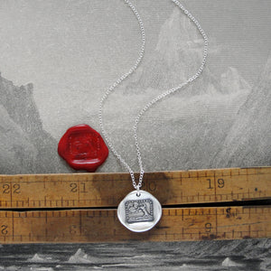 Better Bend Than Break - Silver Wax Seal Necklace Aesop fable Oak and Reed