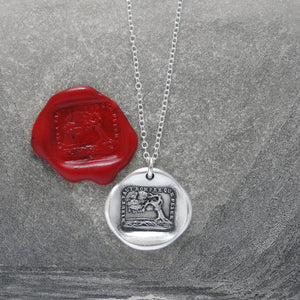 Better Bend Than Break - Silver Wax Seal Necklace Aesop fable Oak and Reed