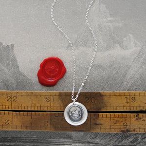 Forget Not - Silver Wild Boar Wax Seal Necklace Courage Fighter Symbol