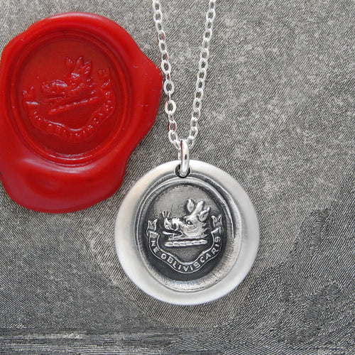 Forget Not - Silver Wild Boar Wax Seal Necklace Courage Fighter Symbol