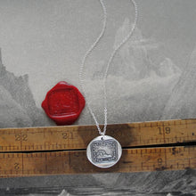 Load image into Gallery viewer, Brightest Star - Silver Wax Seal Necklace Sun Stars Antique Celestial Jewelry
