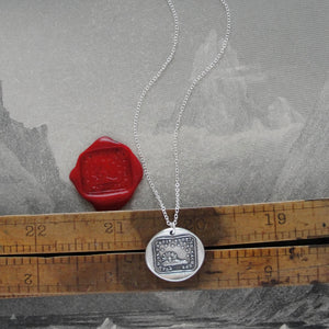 Brightest Star - Silver Wax Seal Necklace Sun Stars Antique Celestial Jewelry