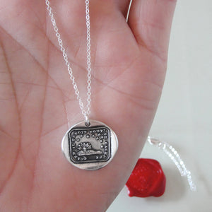 Brightest Star - Silver Wax Seal Necklace Sun Stars Antique Celestial Jewelry