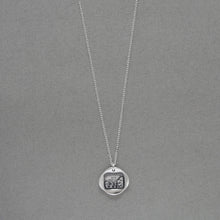 Load image into Gallery viewer, Calm In The Storm - Silver Wax Seal Necklace - Stay Calm Motto Jewelry
