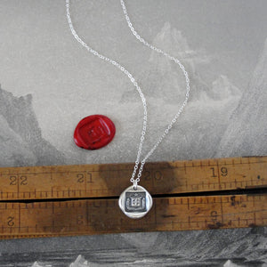 I Have A Care Of The Future - Silver Wax Seal Necklace