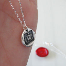 Load image into Gallery viewer, I Have A Care Of The Future - Silver Wax Seal Necklace
