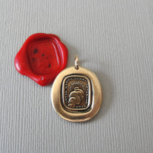 Through Thickest Clouds I Find My Way - Wax Seal Pendant Sun Antique Wax Seal Charm Jewelry Latin Motto