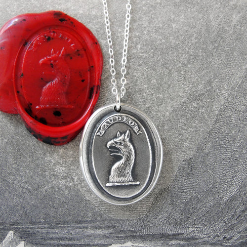 To Dare - Silver Mythical Griffin Wax Seal Necklace - RQP Studio