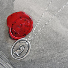 Load image into Gallery viewer, To Dare - Silver Mythical Griffin Wax Seal Necklace - RQP Studio
