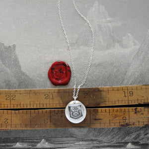 Death Before Dishonor - Silver Wax Seal Necklace - Honor Bravery Eagle Lion