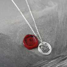 Load image into Gallery viewer, Death Before Dishonor - Silver Wax Seal Necklace - Honor Bravery Eagle Lion
