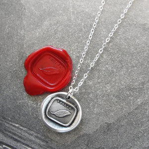 Desolate - Wax Seal Necklace Mourning Sadness Silver Leaf - RQP Studio