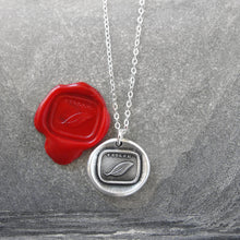 Load image into Gallery viewer, Desolate - Wax Seal Necklace Mourning Sadness Silver Leaf - RQP Studio
